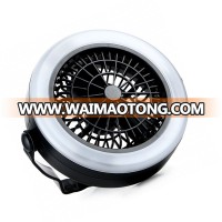 Ningbo high quality battery operated portable 12LED camping light with fan for camping emergency