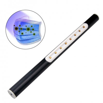 Mini UV Light Sterilizer Handheld Disinfection Stick 8pcs UVC LED Lamp Rechargeable 275nm UV Sanitizer Wand Sterilamp